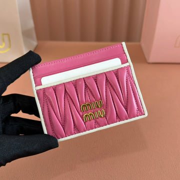 MATELASSÉ NAPPA LEATHER CARD HOLDER FUCHSIA House Of Sarah Bags