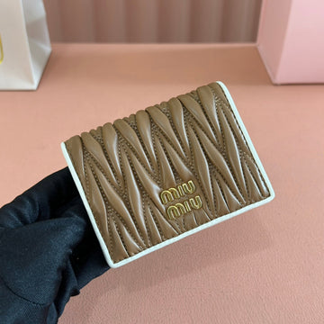 SMALL MATELASSÉ NAPPA LEATHER WALLET BROWN By House Of Sarah