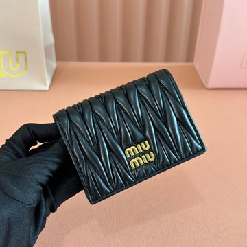 SMALL MATELASSÉ NAPPA LEATHER WALLET BLACK House Of Sarah Bags