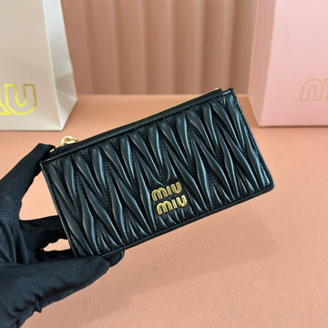MATELASSÉ LEATHER ENVELOPE WALLET BLACK House Of Sarah