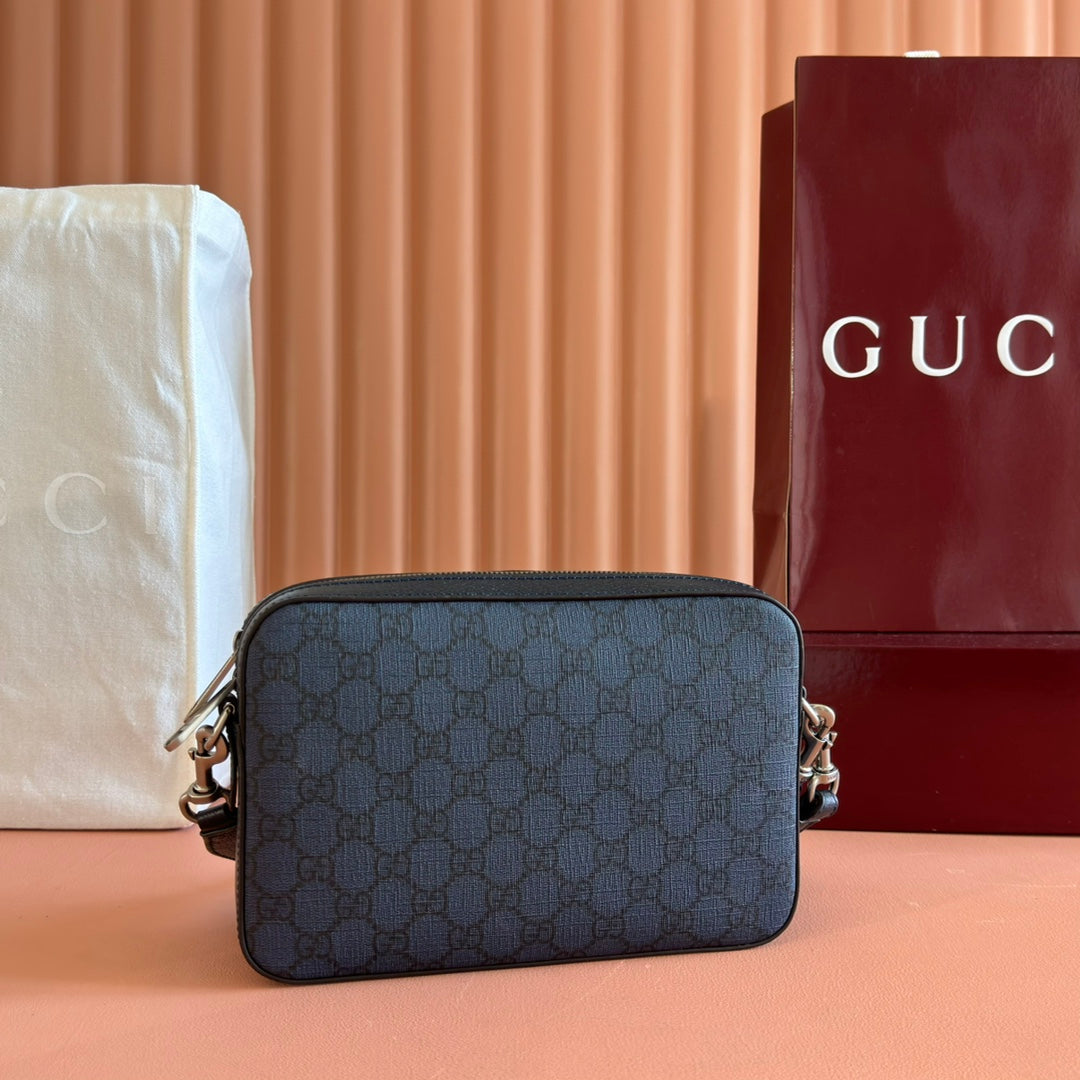 GUCCI OPHIDIA SMALL CROSSBODY BAG 24 NAVY BLUE MONOGRAM CANVAS by House Of Sarah