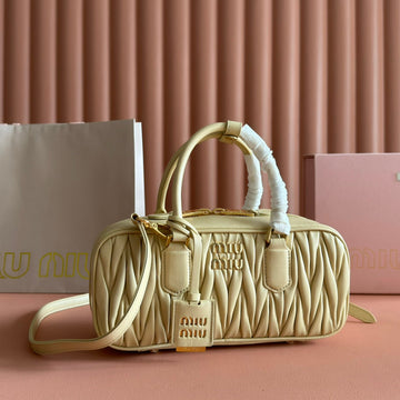 ARCADIE MATELASSÉ BAG 27 BEIGE IN CALFSKIN GOLD HARDWARE House Of Sarah Bags