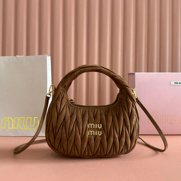 MIU MIU SUEDE HANDBAG 23 DARK BROWN House Of Sarah
