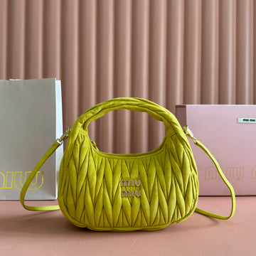 MIU MIU SUEDE HANDBAG 23 CHARTRE YELLOW