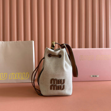 BUCKET BAG 22 BEIGE AND  Y IN CANVAS