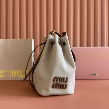 BUCKET BAG 29 BEIGE AND  Y IN CANVAS