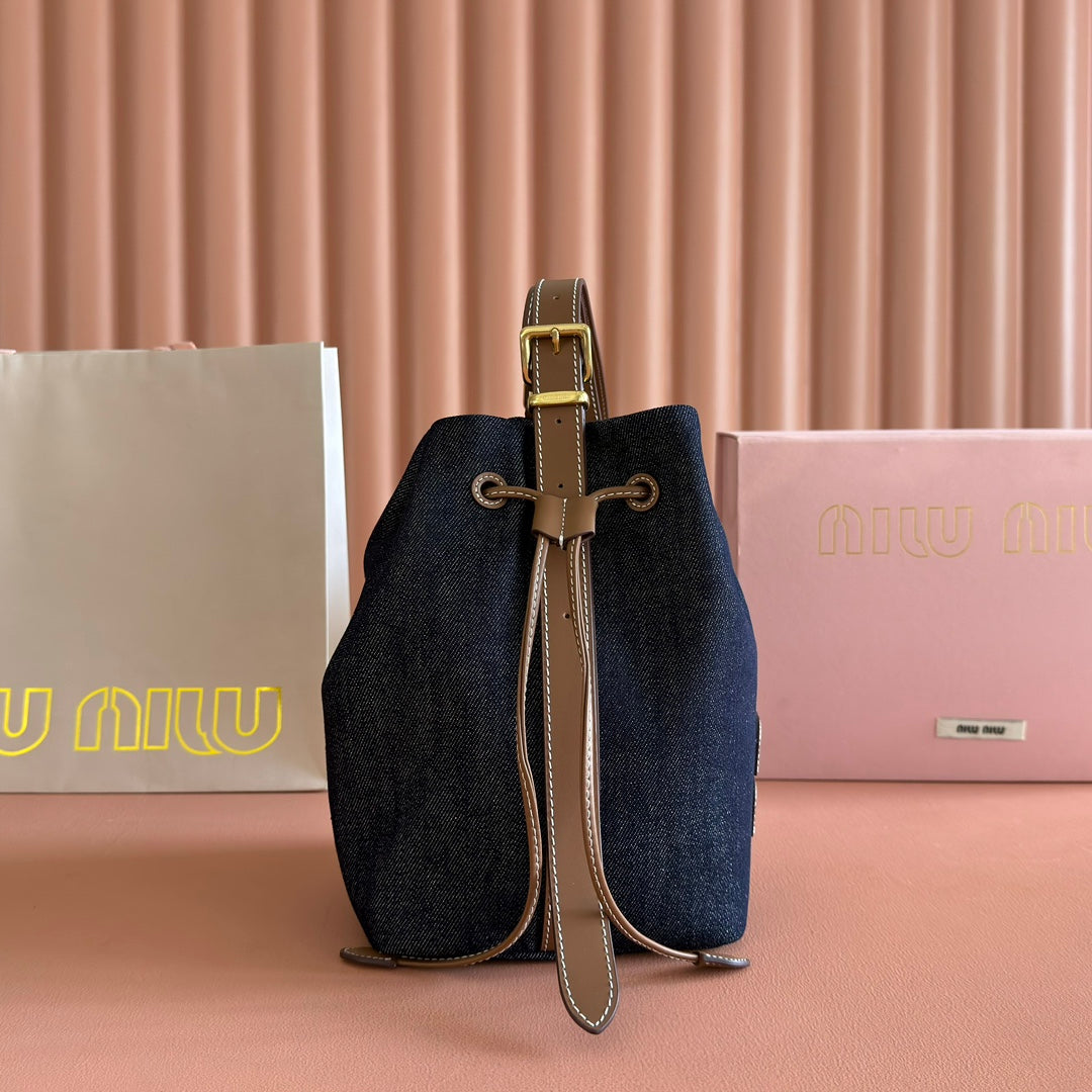 BUCKET BAG 22 DENIM BLUE AND  Y IN CANVAS
