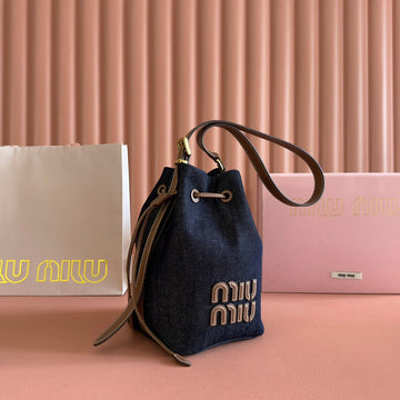 BUCKET BAG 22 DENIM BLUE AND  Y IN CANVAS