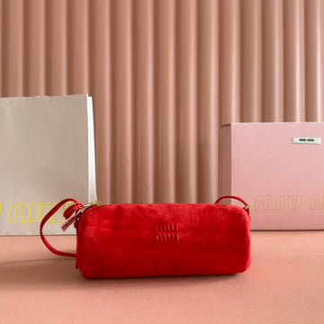 SUEDE BAG 22 RED GOLD HARDWARE House Of Sarah