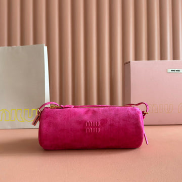 SUEDE BAG 22 FUCHSIA GOLD HARDWARE House Of Sarah