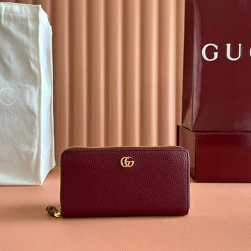 GG 25S MARMONT WALLET 19 IN RED CALFSKIN GOLD HARDWARE House Of Sarah