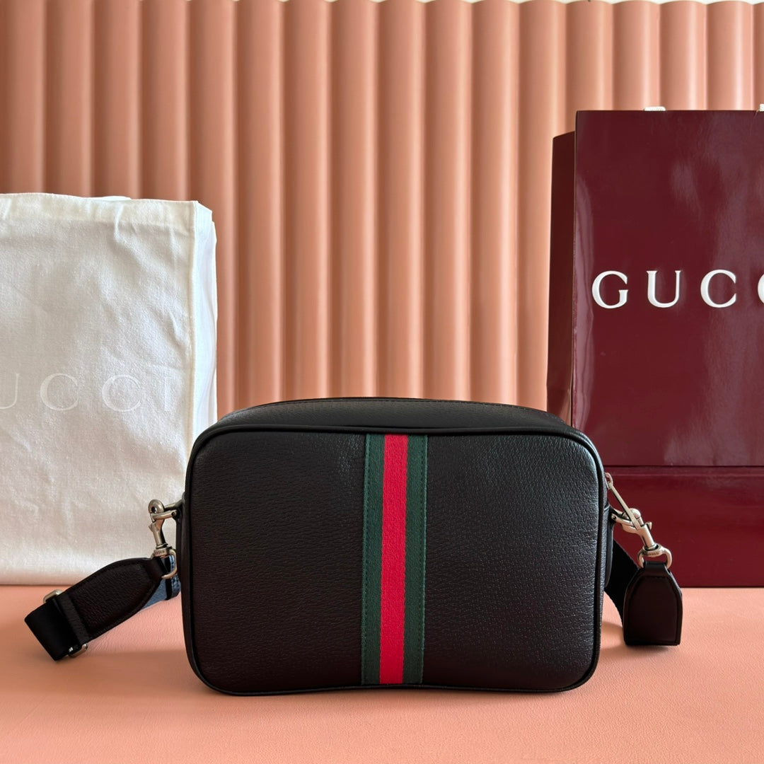 GUCCI 25S OPHIDIA CROSSBODY BAG 28 IN BLACK CALFSKIN House Of Sarah Bags