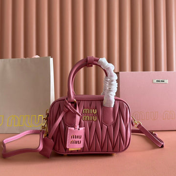 MIUMIU 26S ARCADIE MATELASSE BAG 19 IN DUSTY ROSE PINK CALFSKIN GOLD HARDWARE House Of Sarah