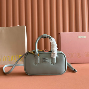 MIUMIU 26S ARCADIE BAG 19 IN SAGE GRAY CALFSKIN GOLD HARDWARE House Of Sarah