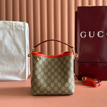 GUCCI 25S EMBLEM MINI BAG 19 IN BEIGE AND BLACK CALFSKIN House Of Sarah