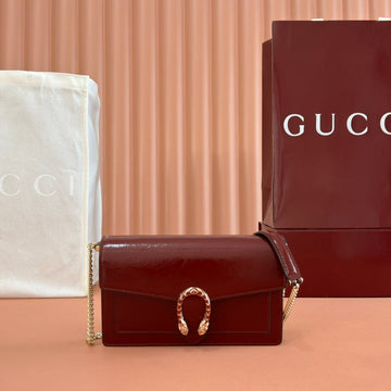 GUCCI 25S DIONYSUS WALLET ON CHAIN 20 IN ROSSO ANCORA GLOSSY CALFSKIN House Of Sarah