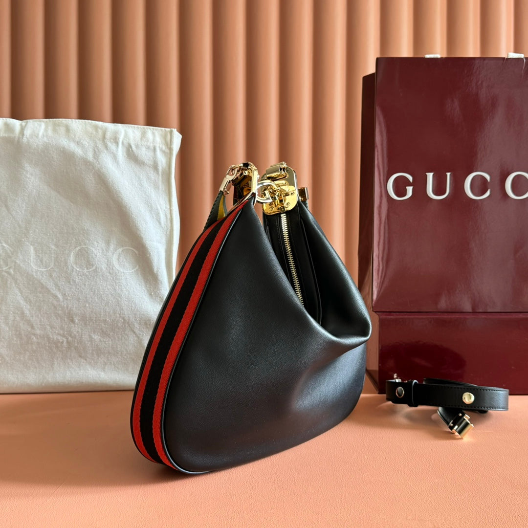 GUCCI 25S ATTACHE SHOULDER BAG 35 CM IN BLACK CALFSKIN by House Of Sarah