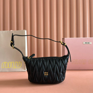 MIUMIU 26S POUCH BAG 15 IN BLACK CALFSKIN GOLD HARDWARE House Of Sarah