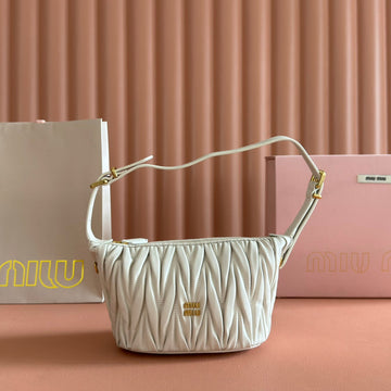 MIUMIU 26S POUCH BAG 15 IN WHITE CALFSKIN GOLD HARDWARE House Of Sarah