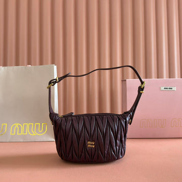 MIUMIU 26S POUCH BAG 15 IN COFFEE BROWN CALFSKIN GOLD HARDWARE House Of Sarah