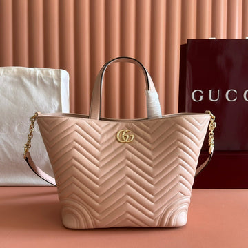GUCCI 25S SMALL TOTE BAG 39 CM IN NUDE PINK CALFSKIN WITH GOLD HARDWARE House Of Sarah Bags