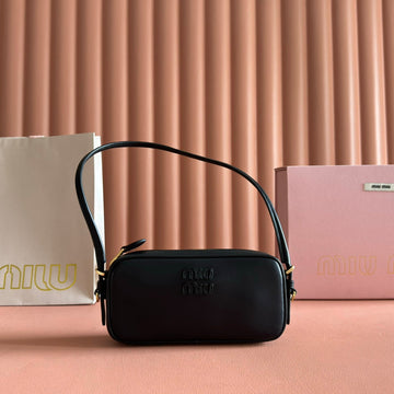 MIUMIU 26S POUCH BAG 20 IN BLACK CALFSKIN GOLD HARDWARE House Of Sarah