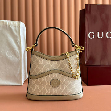 GUCCI 25S SHOULDER BAG 25 CM IN BEIGE CALFSKIN House Of Sarah