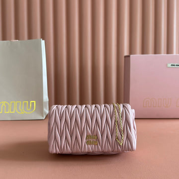 MIUMIU 26S MATELASSE MINI BAG 18 IN PINK CALFSKIN GOLD HARDWARE House Of Sarah