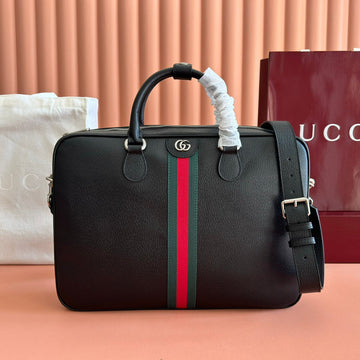 GUCCI 25S OPHIDIA LARGE DOCUMENT CASE 40 CM IN BLACK CALFSKIN House Of Sarah