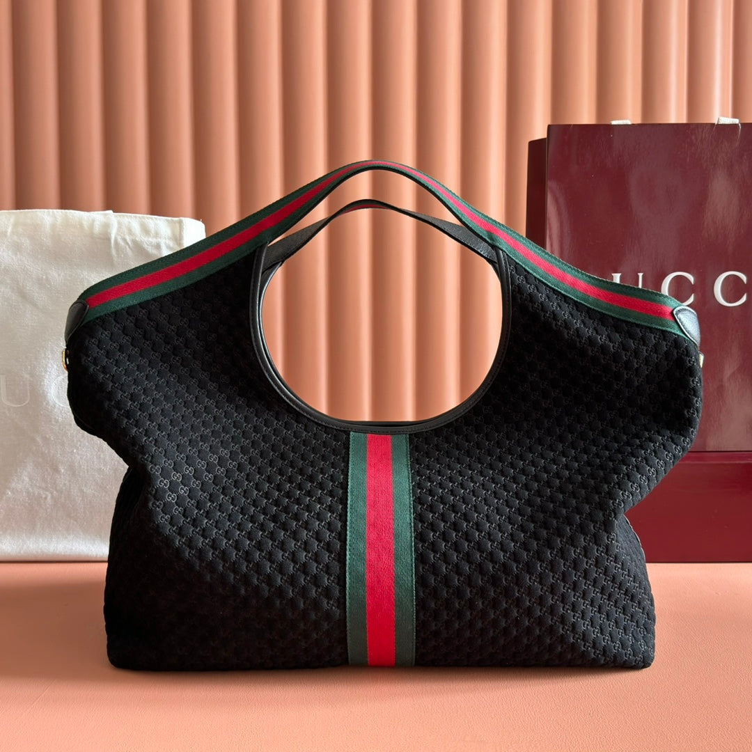 GUCCI 25S GIGLIO LARGE TOTE BAG 60 CM IN BLACK CANVAS House Of Sarah