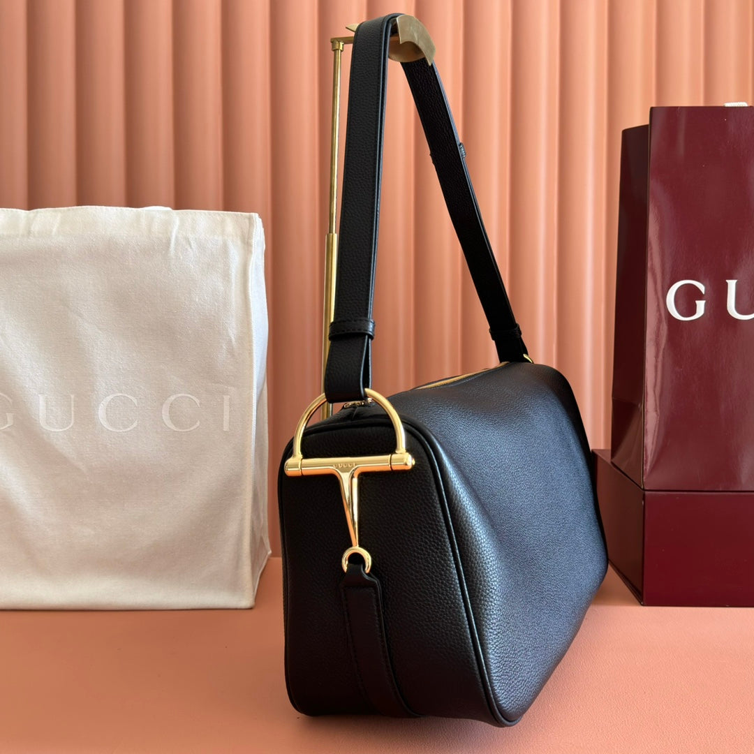 GUCCI 26S SHOULDER BAG 38 IN BLACK CALFSKIN House Of Sarah Bags
