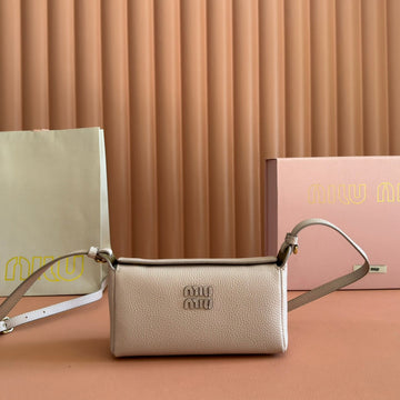 MIUMIU 26S POUCH BAG 18 IN DARK BEIGE CALFSKIN GOLD HARDWARE By House Of Sarah