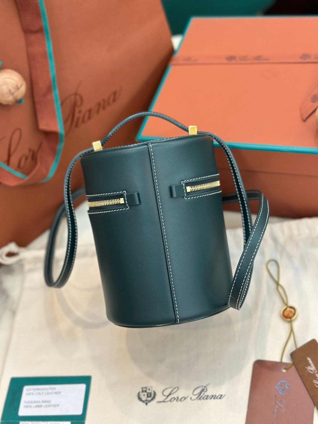 EXTRA CASE MEDIUM 16 BAG IN PEACOCK BLUE SMOOTH CALFSKIN WITH GOLD HARDWARE House Of Sarah