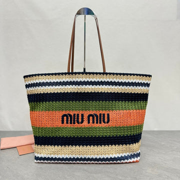 LARGE SHOPPING BAG 40 IN COLORFUL WOVEN RAFFIA House Of Sarah