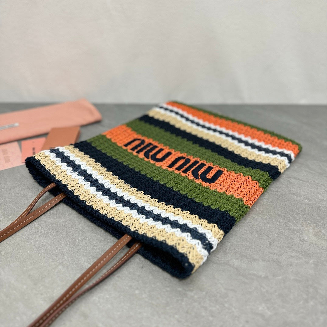 TOTE BAG 38 IN COLORFUL WOVEN RAFFIA House Of Sarah
