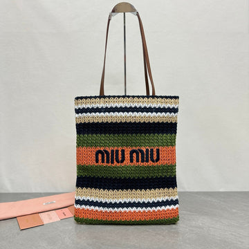 TOTE BAG 38 IN COLORFUL WOVEN RAFFIA By House Of Sarah