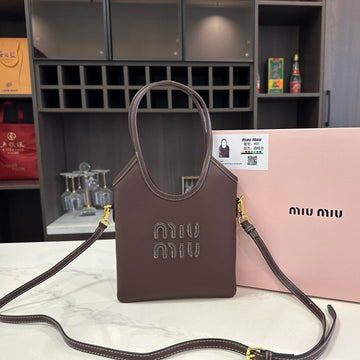IVY MINI TOTE BAG 20 IN BROWN CALFSKIN House Of Sarah Bags
