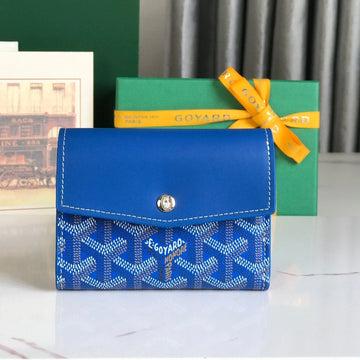 SAINT-GABRIEL WALLET 12 IN SAPPHIRE BLUE CALFSKIN AND GOYARDINE CANVAS House Of Sarah Bags