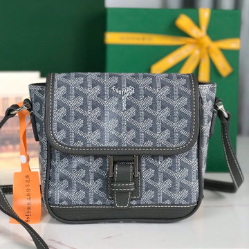 GRAND BLEU 16 IN GRAY GOYARDINE CANVAS AND LAMBSKIN House Of Sarah Bags