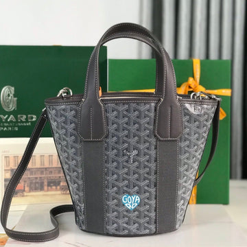 SMALL BELHARRA 24 IN GRAY GOYARDINE CANVAS AND LAMBSKIN House Of Sarah