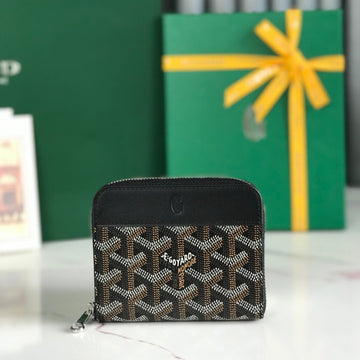 MATIGNON MINI WALLET 11 IN BLACK GOYARDINE CANVAS AND CALFSKIN House Of Sarah