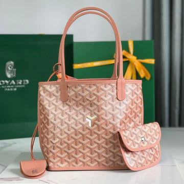 ANJOU MINI BAG 20 IN MANHATTAN PINK CALFSKIN AND GOYARDINE CANVAS House Of Sarah Bags