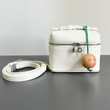 EXTRA POCKET L12 IN WHITE GRAINED CALFSKIN WITH SILVER HARDWARE by House Of Sarah