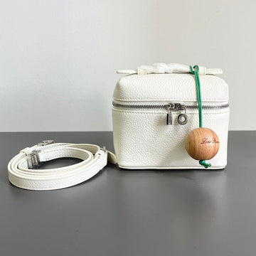 EXTRA POCKET L12 IN WHITE CALFSKIN WITH SILVER HARDWARE by House Of Sarah
