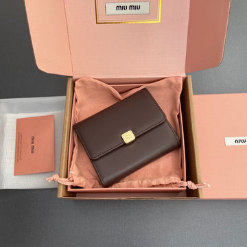 WALLET 12 IN ZAMBEZI BROWN SMOOTH CALFSKIN GOLD HARDWARE House Of Sarah