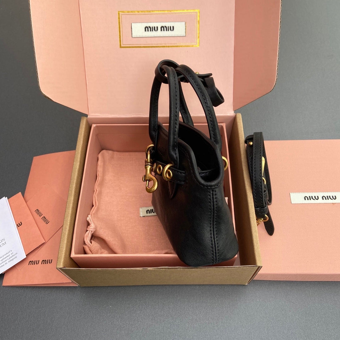 AVENTURE BAG 13 IN BLACK SHINY CALFSKIN By House Of Sarah