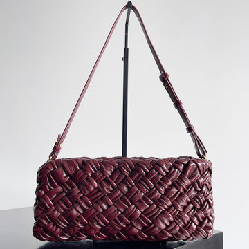 KELIMERO CHA-CHA CLUTCH 28.5 IN BURGUNDY LAMBSKIN by House Of Sarah