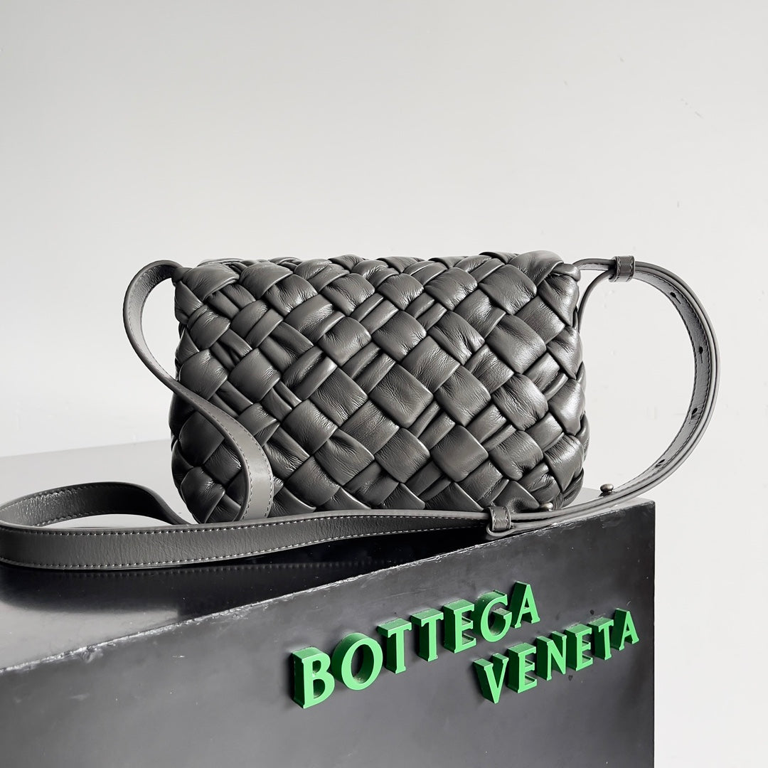 BV Small Rumple Messenger 21 Grey Lambskin Shw by House Of Sarah