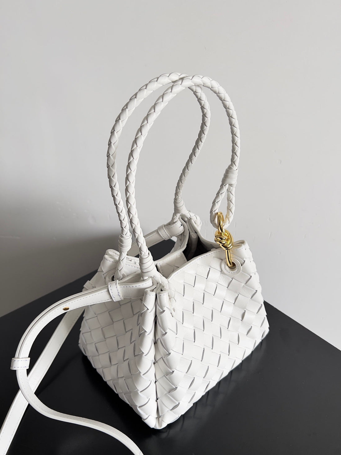 BV Small Parachute 21 White Lambskin Ghw House Of Sarah Bags