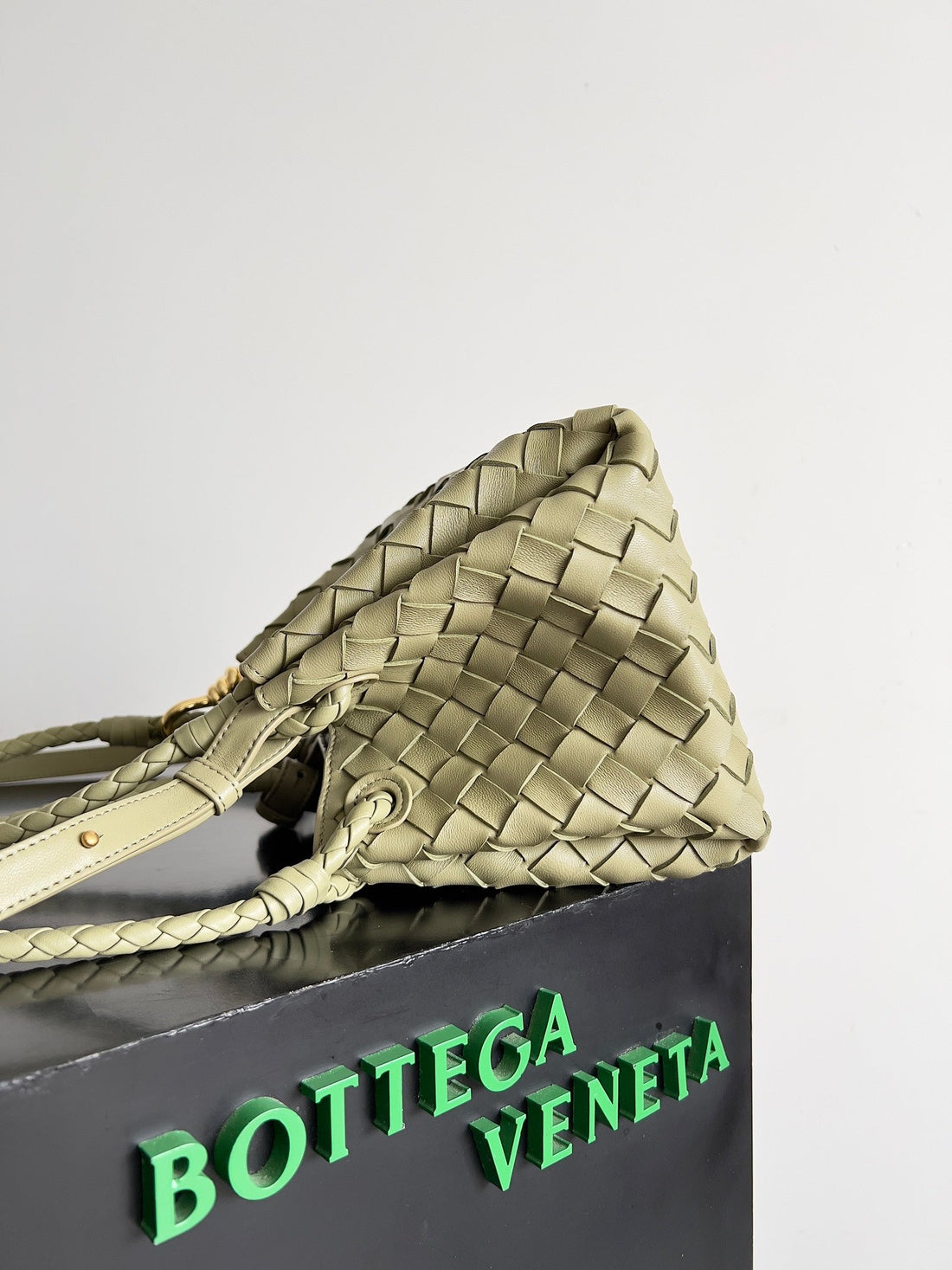 BV Small Parachute 21 Light Olive Lambskin Ghw by House Of Sarah